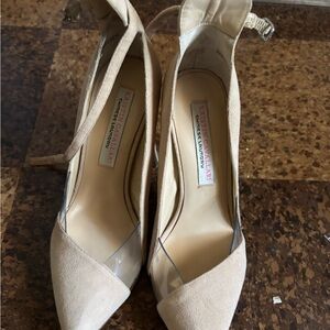 Chinese Laundry Cream Heels with Slingback Design